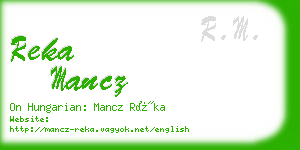 reka mancz business card